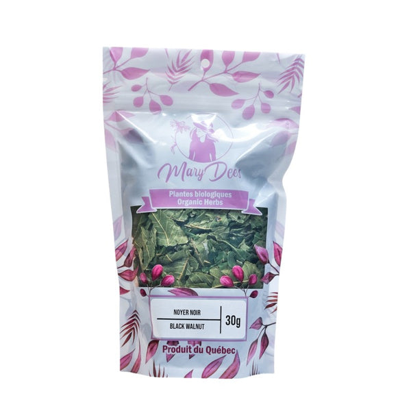 Noyer noir (Juglans nigra) biologique — feuilles entières 30 g